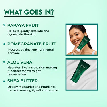 JOVEES Herbal Night Ritual Cream Moisturizer | Prevents Dark Spots | Reduces Fine Line | Skin Renewal & Rejuvenation | Nourishes & Hydrates Skin | Exfoliates |All Skin Types 100Ml